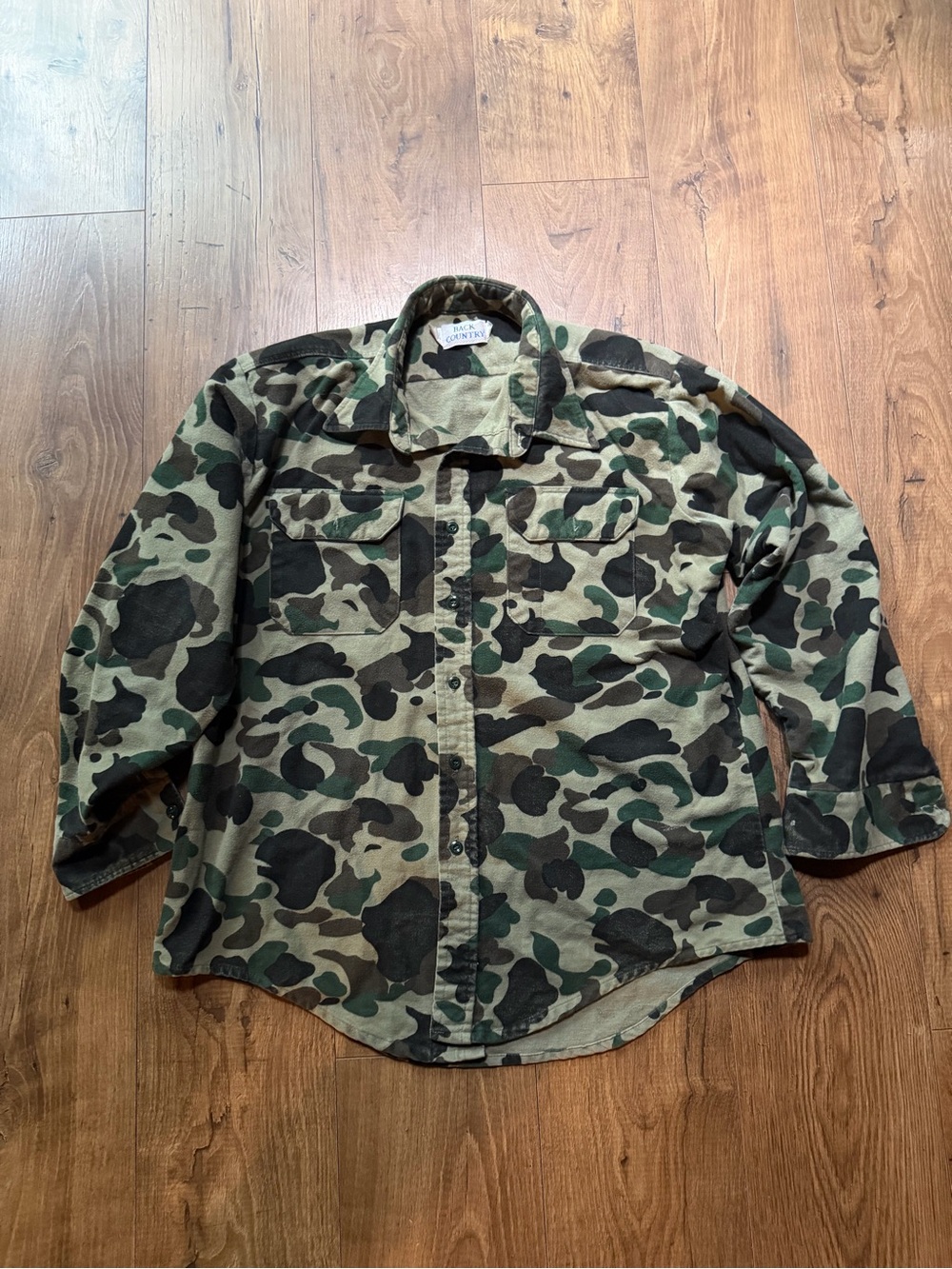 Vintage Backcountry Camo Hunting Shirt Made in m USA Duck Camo